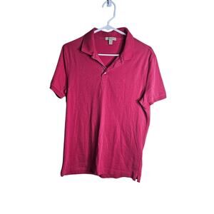 Burberry Brit Mens Size Small Short Sleeve Polo Rugby Shirt Merlot Red